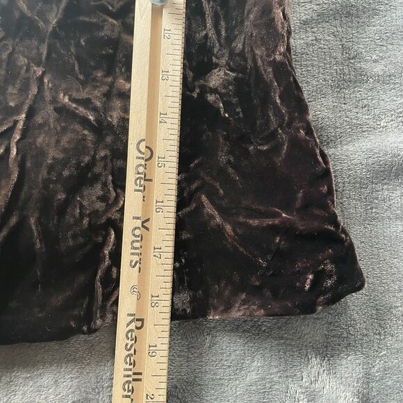 Albert Nipon Evening Tank Womens 8 Brown Crushed Velvet Crop Holiday Event Party - Picture 6 of 9